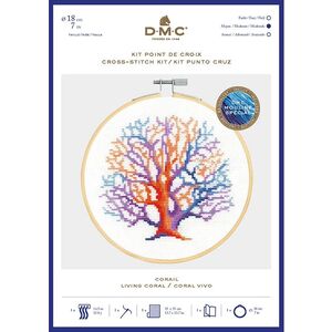 DMC LIVING CORAL Counted Cross Stitch Kit 17.5cm, 14ct Aida, BK1871