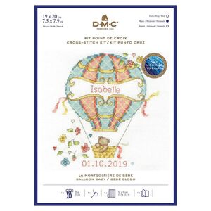 DMC BALLOON BABY BIRTH RECORD Counted Cross Stitch Kit 19 x 20cm, BK1878