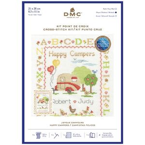 DMC HAPPY CAMPERS Counted Cross Stitch Kit 21 x 28cm, BK1923