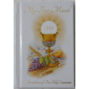 Communion Book, My First Missal, Remberance, Hard Cover with Symbol Design