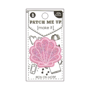 PINK CLAM SHELL Iron On Motif 4cm x 4cm - Patch Me Up by Make It BM6927