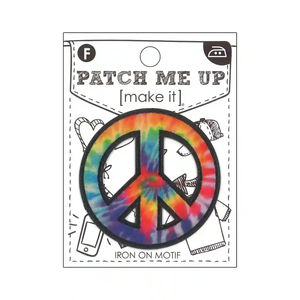 TIE DYE PEACE SYMBOL Motif Iron-On 5.5cm x 5.5cm - Patch Me Up by Make It BM6956