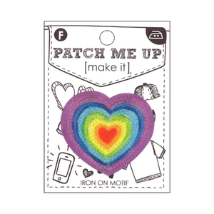 RAINBOW HEART Motif Iron-On 5.4cm x 5cm - Patch Me Up by Make It BM6970