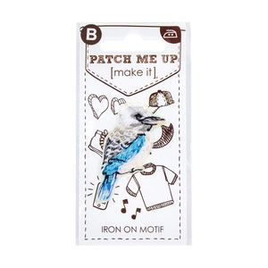 LAUGHING KOOKABURRA Iron On Motif 3.7cm x 4.7cm - Patch Me Up by Make It BM6987