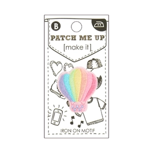 RAINBOW BALLOON Iron On Motif 3cm x 3.3cm - Patch Me Up by Make It BM7003