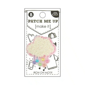 CLOUD WITH HEARTS Iron On Motif 4.1cm x 4.6cm - Patch Me Up by Make It BM7004