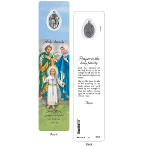 HOLY FAMILY Laminated Bookmark Prayer Card &amp; Charm, 45mm x 190mm, Inspirational