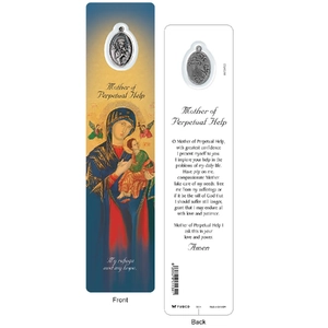 MOTHER OF PERPETUAL HELP Laminated Bookmark Prayer Card &amp; Charm, 45mm x 190mm, Inspirational