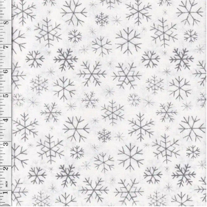 White Snowflake Mistletoe Magic Cotton Fabric 110cm wide