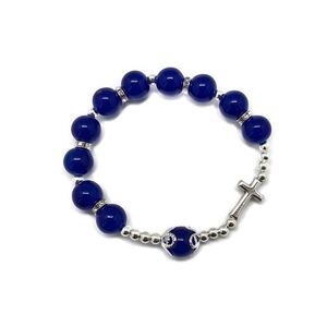Rosary Bracelet - Blue with Tulle Bag BR1825B