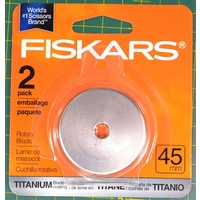 Fiskars 45mm Rotary Cutter Titanium Coated Blades, 2 Pack Straight Cut