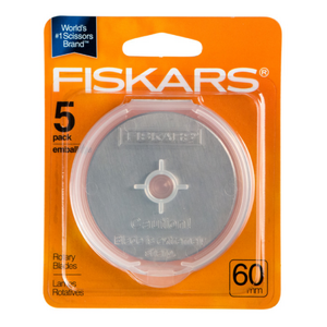 FISKARS 60mm Rotary Cutter BLADE, Razor Edge, 5 pack