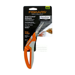 Fiskars Total Control Scissors, Razor Sharp, Spring Action, Microtip 45mm Blades