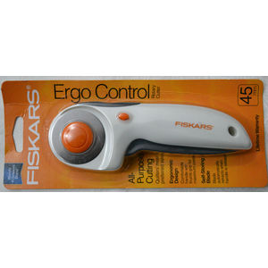 Fiskars Ergo Control 45mm Rotary Cutter, Ergonomic All Purpose Rotary Cutter