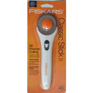 FISKARS 45mm Rotary Cutter, Classic Stick, WHITE, 197950