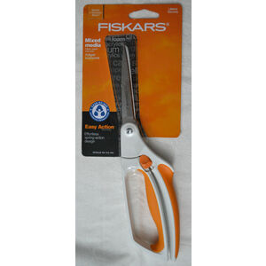 Fiskars 9911 Spring Action Mixed Media Scissors With Safety Lock, Latest Model