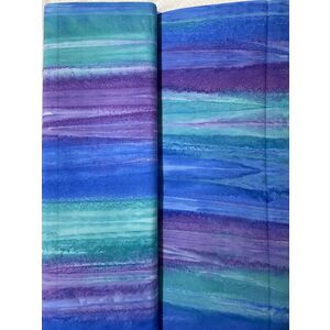 31cm REMNANT Batik Australia Bargello Stripe BS032 WG SKY, Hand Made, 110cm Wide