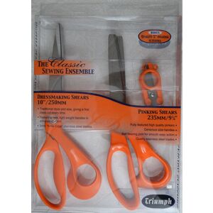 Triumph Classic Sewing Ensemble 250mm Dressmaking &amp; 235mm Pinking Shears + Bonus