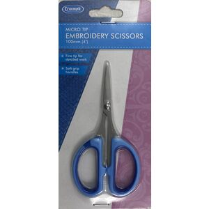 Triumph Micro Tip Embroidery Scissors 100mm, 4", Fine Tip For Detailed Work