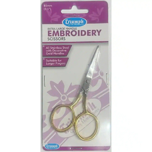 Triumph Large Handle Embroidery Scissors, 89mm (3.5"), Sharp Fine Points, Lightweight