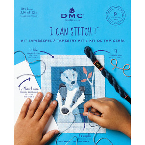 DMC I Can Stitch POLO THE BADGER Long Stitch Kit, 10cm x 13cm C301K