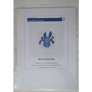 Counted Cross Stitch, Mini Florals, Blue Dutch Iris, 7.80 x 8.53cm
