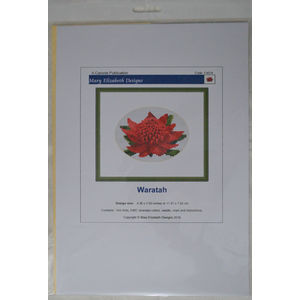 Counted Cross Stitch, Australian Florals, Waratah, 11.07 x 7.62cm