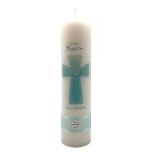 Candle, On The Baptism Of Your Baby Boy, 50mm Diameter 200mm High