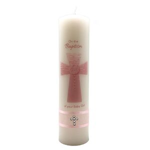 Candle, On The Baptism Of Your Baby Girl, 50mm Diameter 200mm High