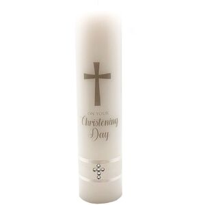 Christening Day Candle, Adult, On Your Christening Day, 50mm Diameter 200mm High