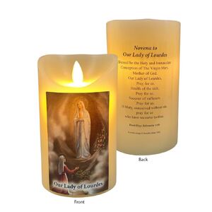 LED Wax Vanilla Scented Candle - Our Lady of Lourdes