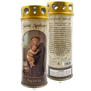 St Anthony Devotional Candle, Approx 68 Hours Burn Time