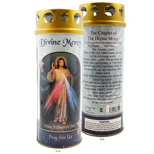 Divine Mercy Devotional Candle, Approx 68 Hours Burn Time