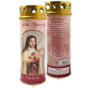 Saint Theresa Devotional Candle, Approx 68 Hours Burn Time