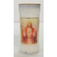 Sacred Heart Of Jesus Devotional Candle, Approx 70 Hours Burn Time, 60 x 140mm