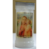 OUR LADY OF THE ROSARY Devotional Candle, 70 Hour Burn Time, 60 x 140mm