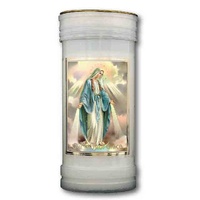 MIRACULOUS / LADY OF GRACE Devotional Candle, 70 Hour Burn Time, 60 x 140mm