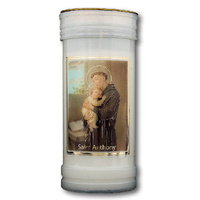 SAINT ANTHONY Devotional Candle, 70 Hour Burn Time, 60 x 140mm, includes Prayer
