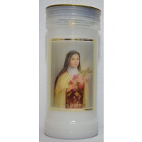 SAINT TERESA Devotional Candle, 70 Hour Burn Time, 60 x 140mm, Prayer Guide