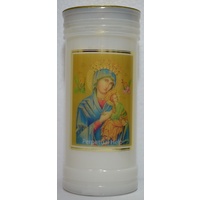 OUR LADY OF PERPETUAL HELP Devotional Candle, 70 Hour Burn Time, 60 x 140mm, includes Prayer