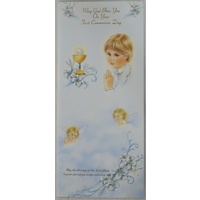 First Communion Greeting Card, BOY, 100 x 225mm, Envelope Included
