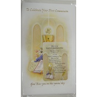 Greeting Card &amp; Laminated Prayer Card, To Celebrate Your First Communion