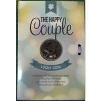 The Happy Couple Card &amp; Lucky Coin, 115 x 170mm, Luck Coin 35mm, A Beautiful Gift