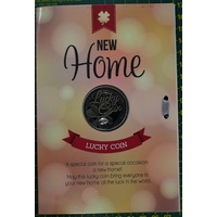 New Home, Card &amp; Lucky Coin, 115 x 170mm, Luck Coin 35mm, A Beautiful Gift