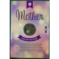 Darling Mother, Card &amp; Lucky Coin, 115 x 170mm, Luck Coin 35mm, A Beautiful Gift