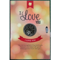 I Love You (Rose), Card &amp; Lucky Coin, 115 x 170mm, Luck Coin 35mm, A Beautiful Gift