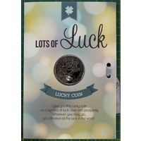 Lots Of Luck, Card &amp; Lucky Coin, 115 x 170mm, Luck Coin 35mm, A Beautiful Gift