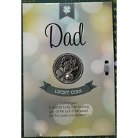 DAD, Lucky Coin, Card & Lucky Coin, 115 x 170mm, Luck Coin 35mm, A Beautiful Gift