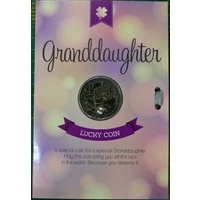 Granddaughter, Card &amp; Lucky Coin, 115 x 170mm, Luck Coin 35mm, A Beautiful Gift