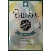 BROTHER, Card &amp; Lucky Coin, 115 x 170mm, Luck Coin 35mm, A Beautiful Gift